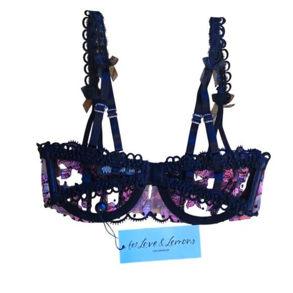 For Love & Lemons Juliet Bra NWT – Embroidered Floral Mesh – XXS - Picture 10 of 13